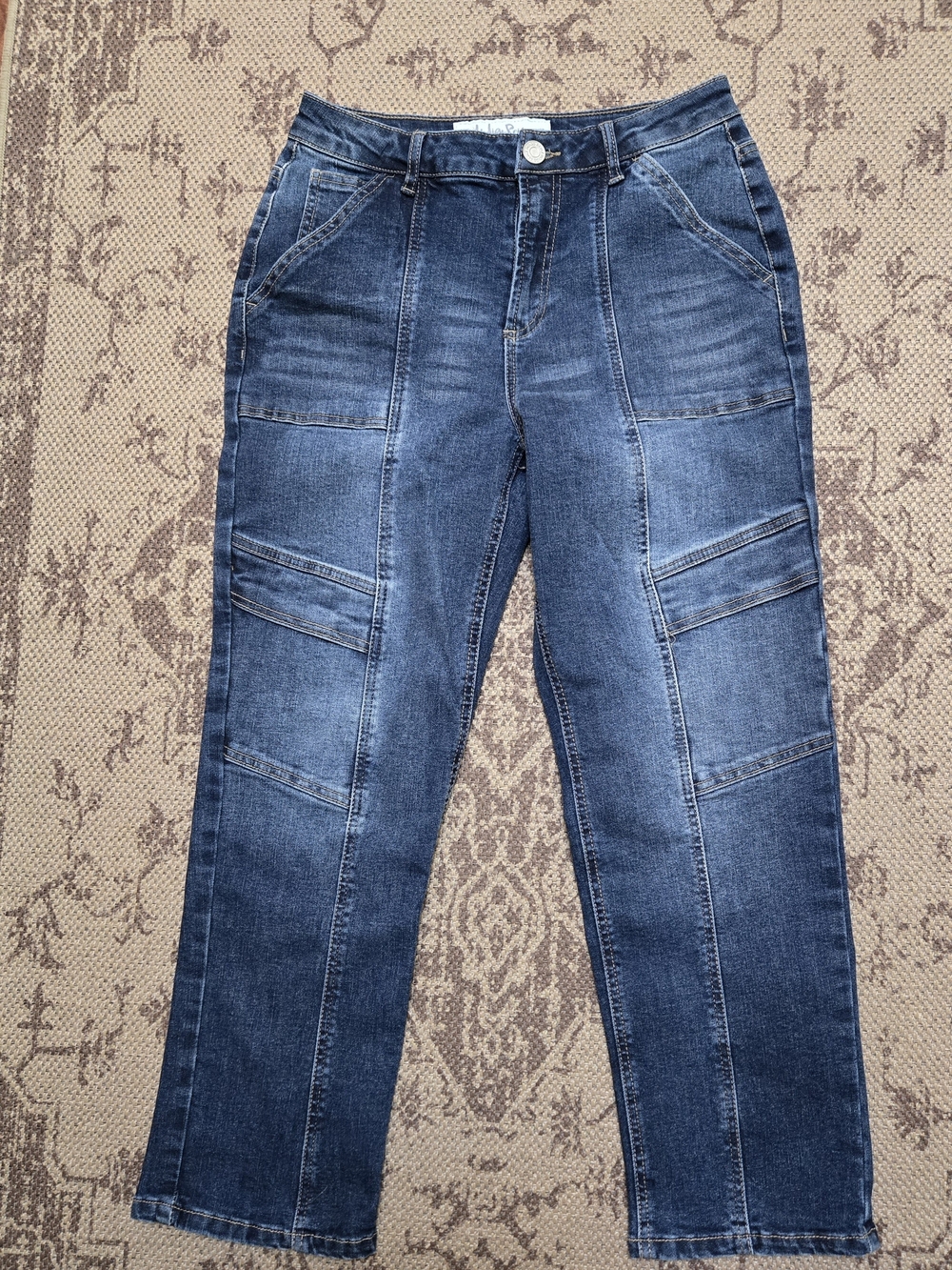 Womens Indigo Rein  Dark Blue Cargo Jeans